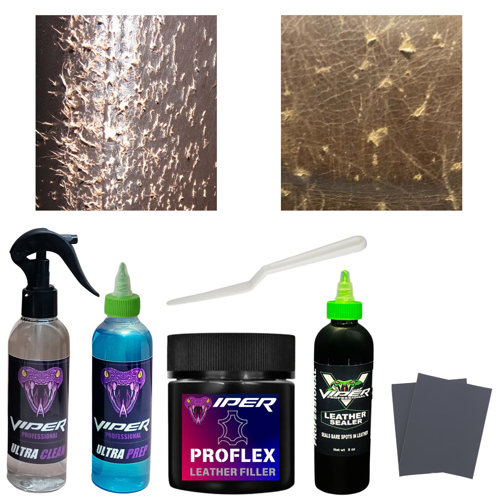 Kit för reparation av fnasigt läder