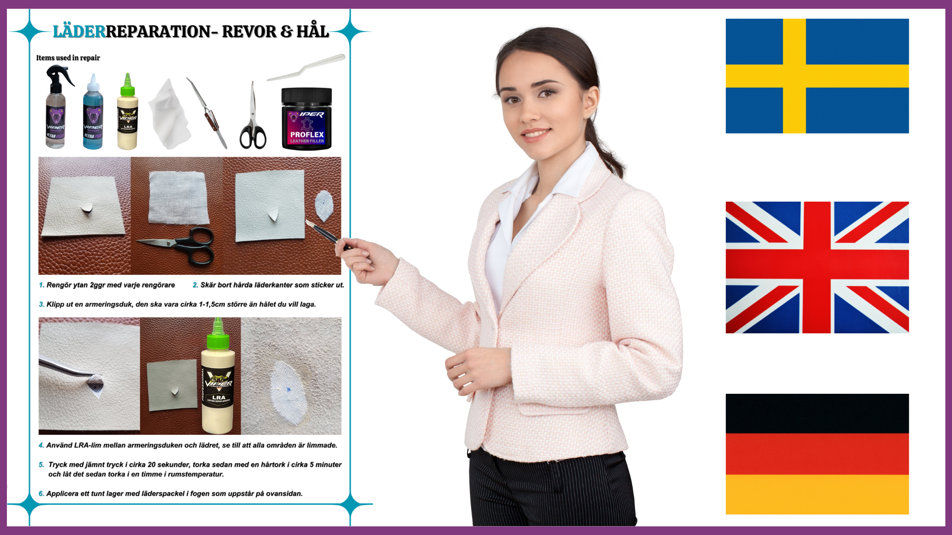 Kit för reparation av hål och revor